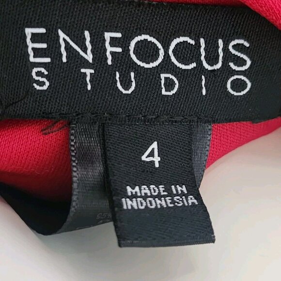 ENFOCUS STUDIO Red Black Sleeveless Pullover Tiered Dress Womens Size 4 - Picture 5 of 6